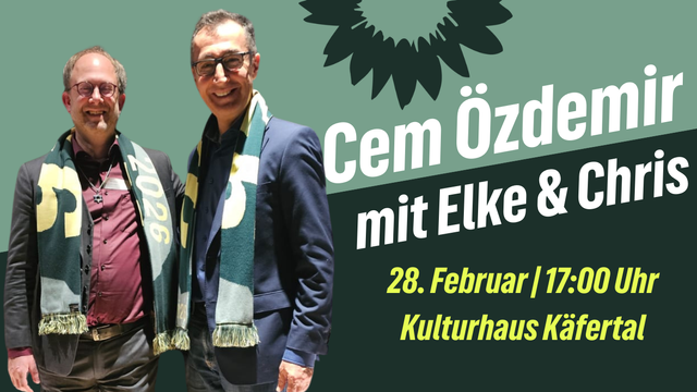 Cem Özdemir mit Chris Rihm & Elke Zimmer in Mannheim