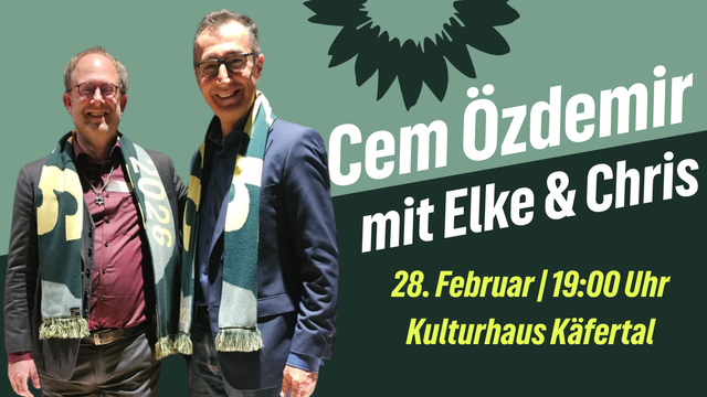 Cem Özdemir mit Chris Rihm & Elke Zimmer in Mannheim